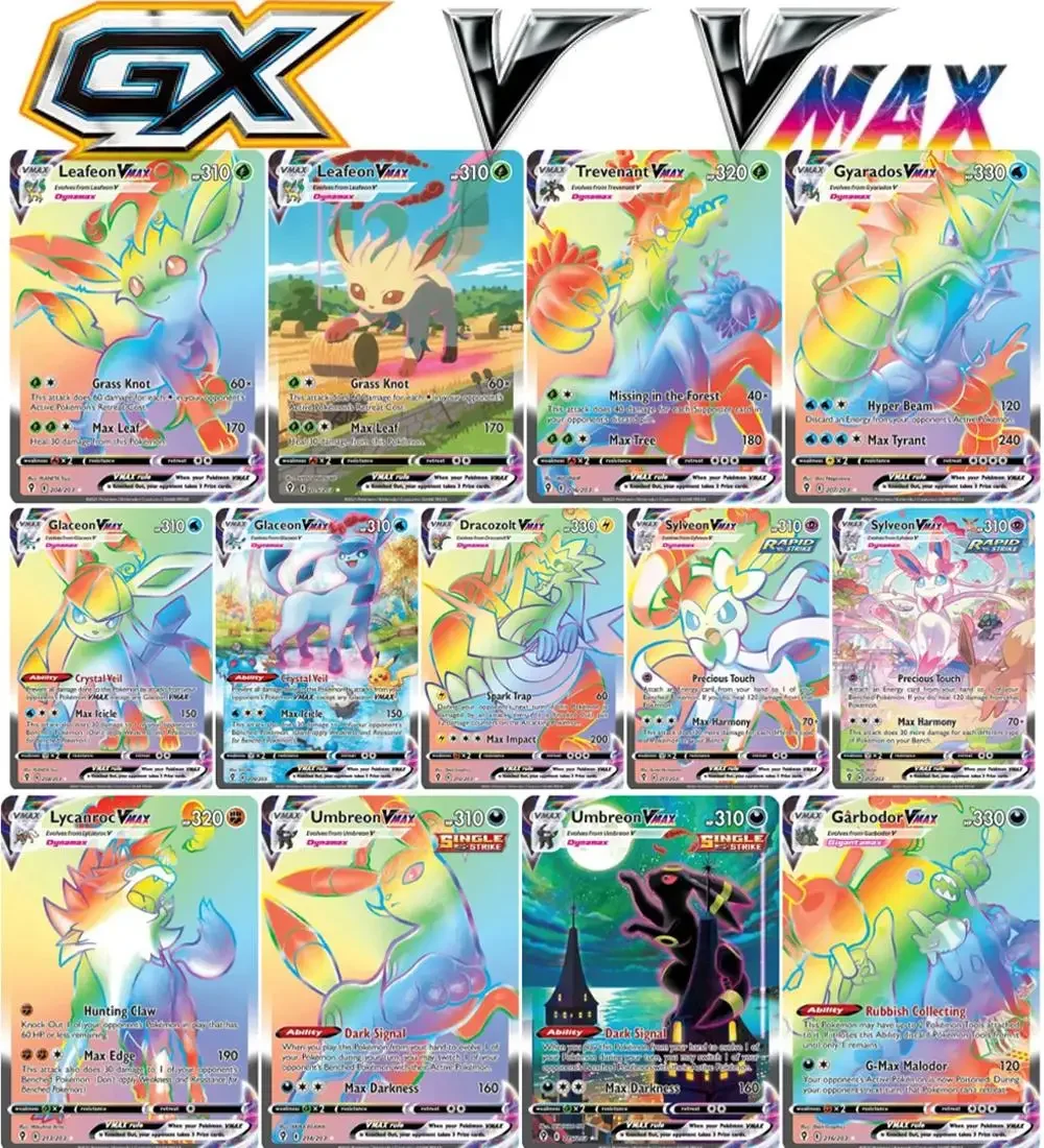 20-100pcs Pokemon Cards GX Tag Team Vmax Mega Shining French Game Battle Carte Trading Collection English Cards Toys Kids Gifts