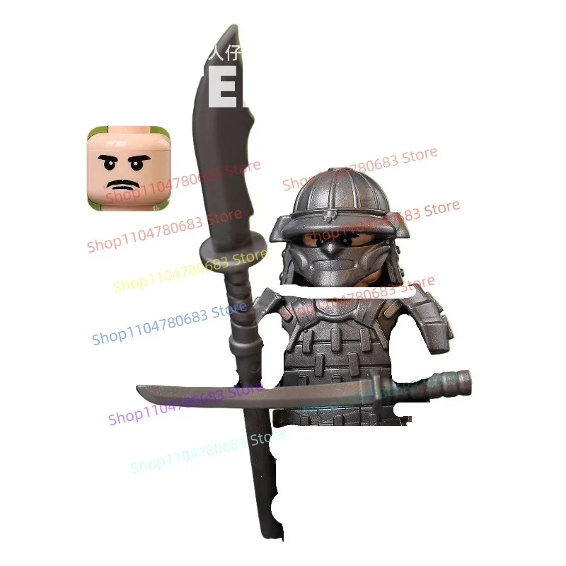 Moc blocos de construção samurai cavalaria mini modelo montagem armadura acessórios ornamentos das crianças hobby brinquedos colecionáveis presentes