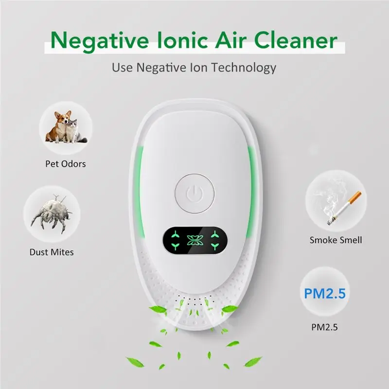 A98I-Plug-In Air Purifier Negative Generator Dust Smoke Odor Removal Mini Air Ionizer For Home Bathroom Bedroom Pet Cleaners