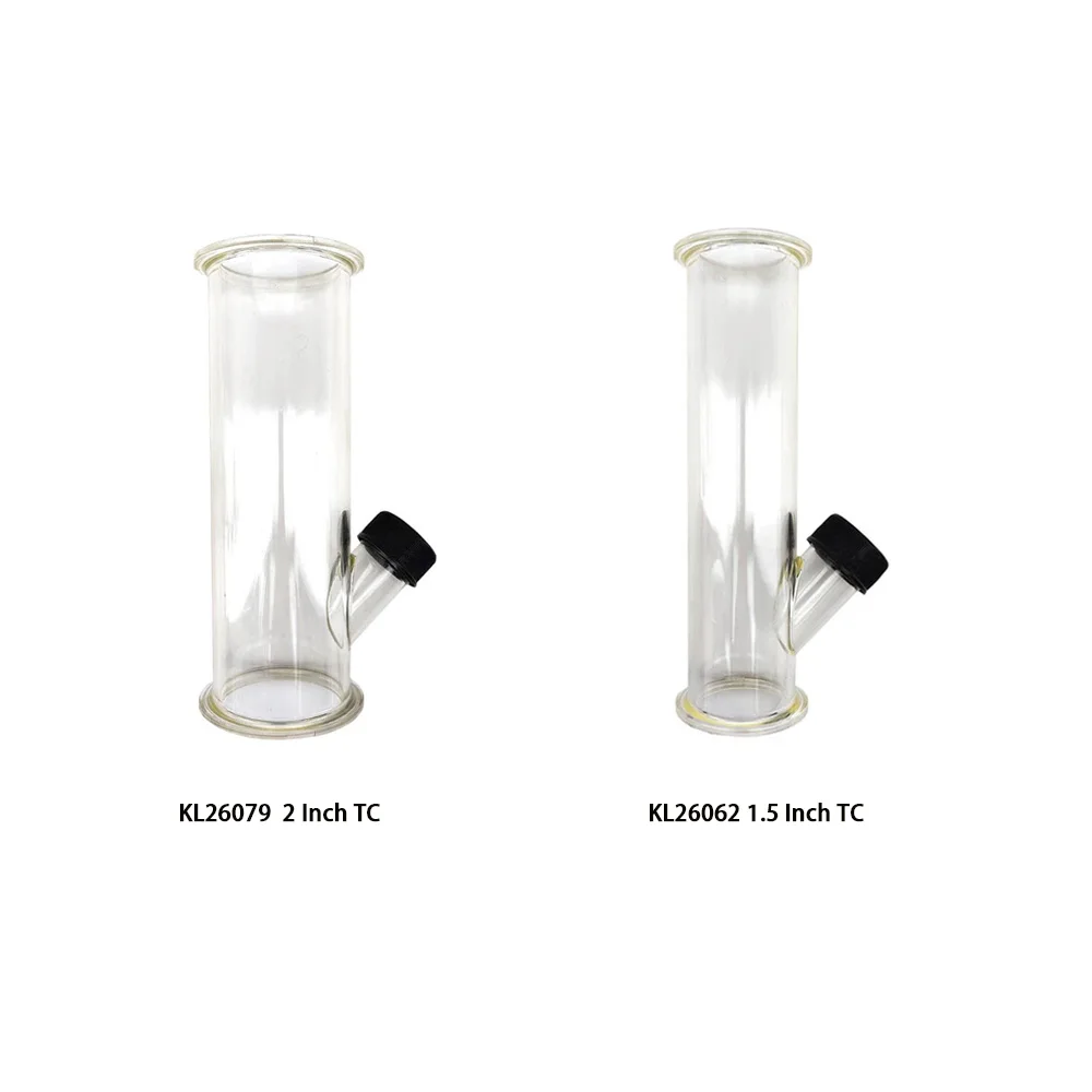 KegLand 2/1.5 Inch Tri-Clover - Hop Bong - Sight Glass with Black Bottle Cap Fermzilla Beer Accessory