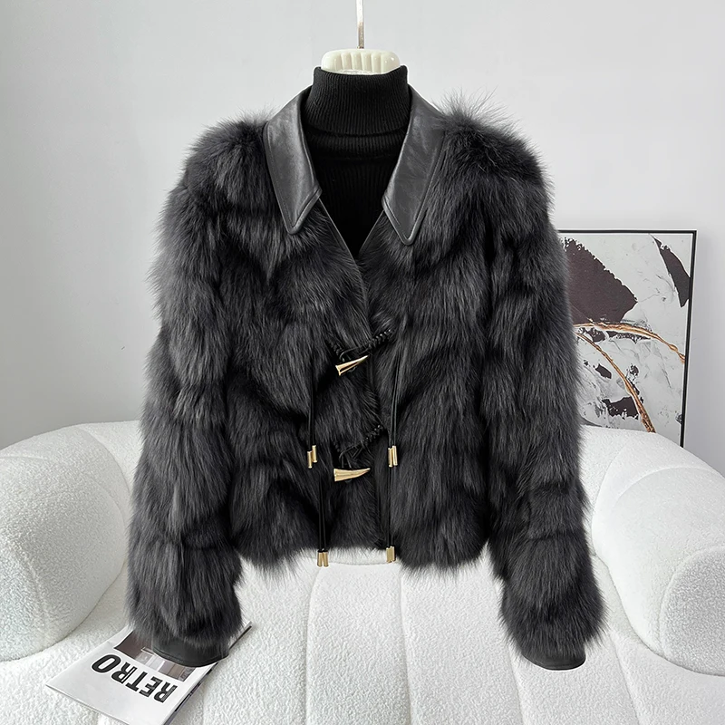 

(Fox Beauty) New Fashionable Fox Fur Short Sheepskin Jacket for Women