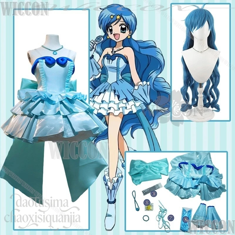 Аниме Русалка Мелодия Косплей Ханн Хосо Костюм Идол Униформа Милая Лолита Синее Кавайное Платье Длинные Вьющиеся Волосы Navidad Carnaval Аниме Русалка Мелодия Косплей Ханн Хосо Костюм Идол Униформа Милая Лолита Синее Кавайное Платье Длинные Вьющиеся Волосы Navidad Carnaval