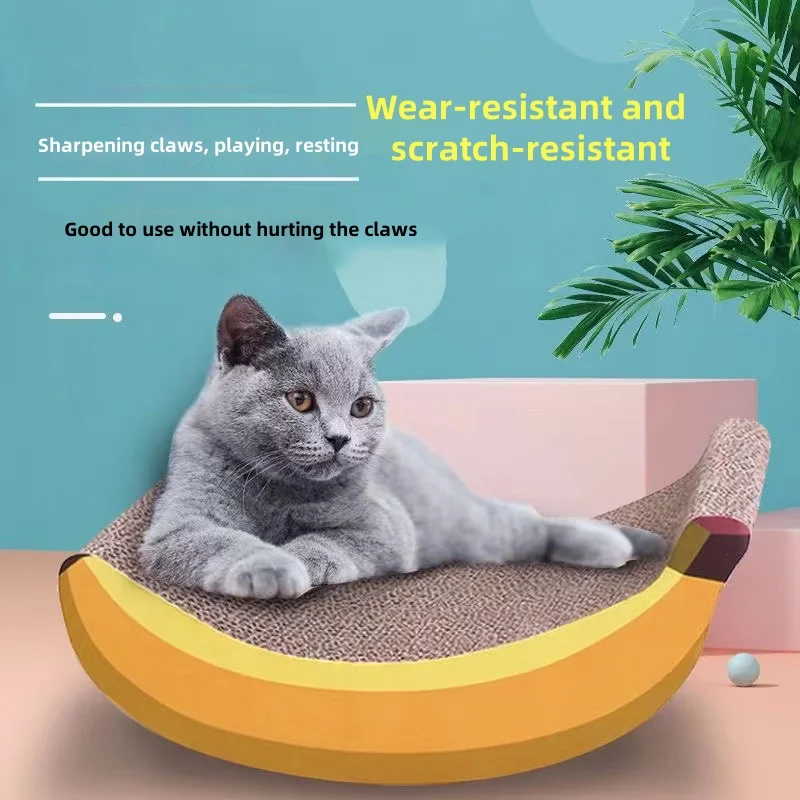 Banana Cat Scratching Board Large Forward and Backward Corrugated Paper Cat Nest Wear-resistant Cat Claw Sharpening Cat Toys