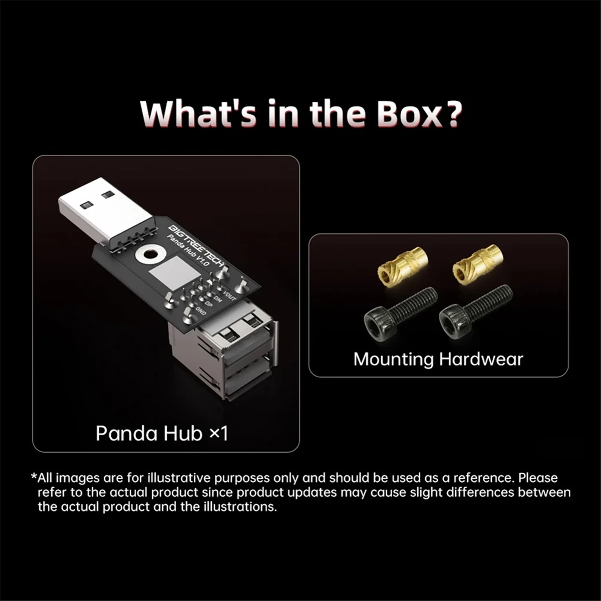 Panda Hub USB Port Protection 3D Printer Parts for P1S P1P 3D Printer Panda Touch Panda