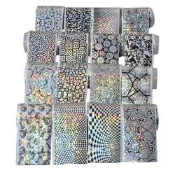 16Pc/Set Nail Sticker Laser Starry Sky Nail Foil Nail Art Transfer Sticker Set DIY Manicure Decoration Tool Nail Art Accessories