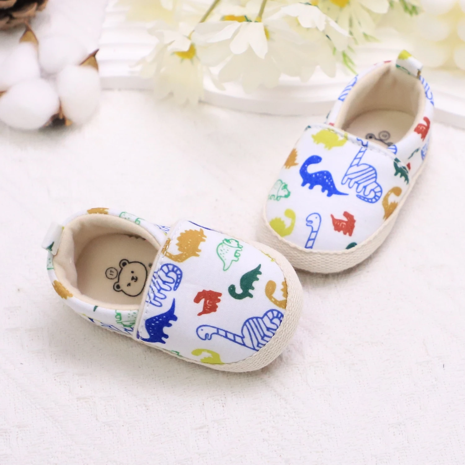 Casual Cute Cartoon Dinosaur Print Slip On Loafer Shoes For Baby Boys, Lightweight Non-slip Walking Shoes For Daily Party Wear,