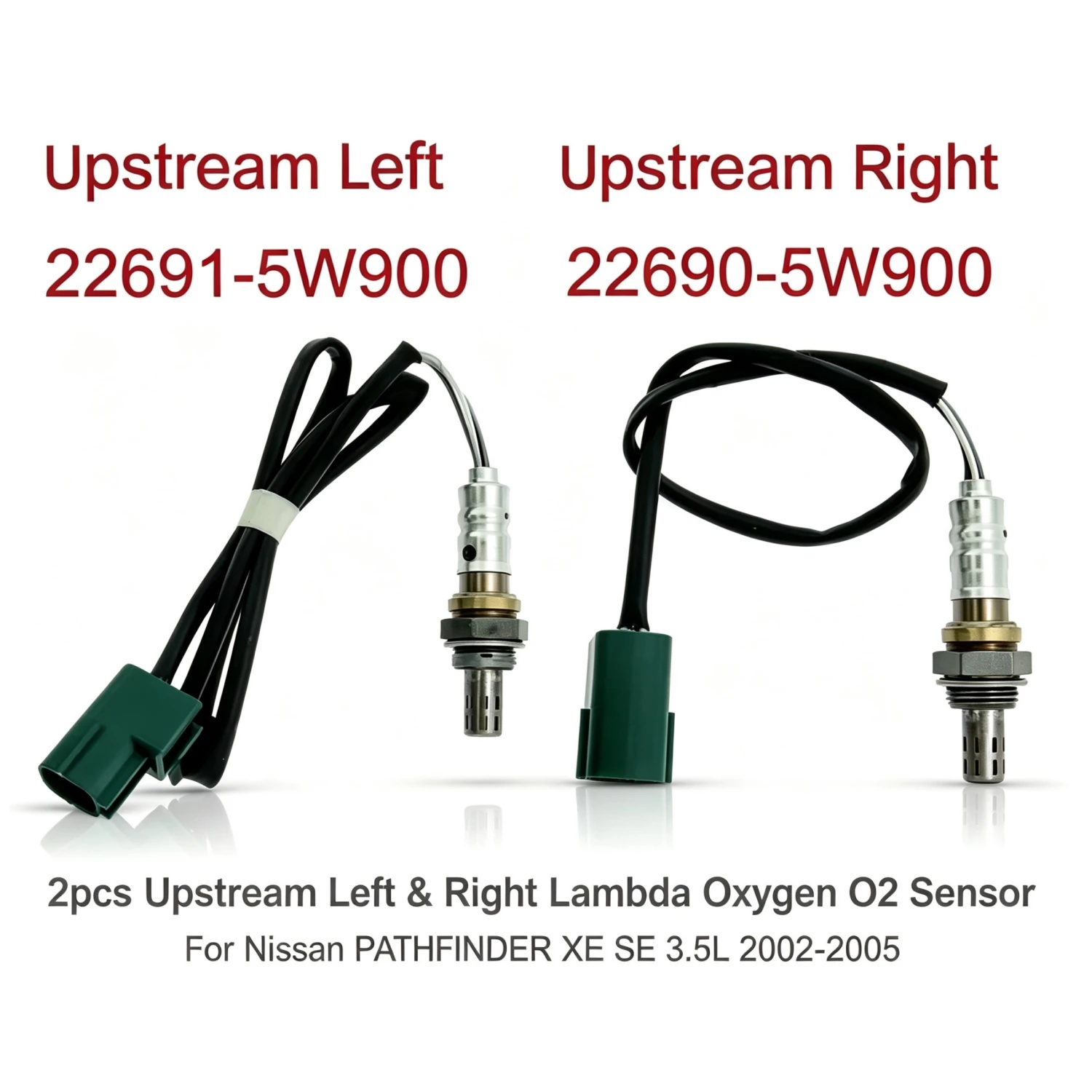 2pcs 22690-5W900 22691-5W900 Upstream Left & Right Lambda Oxygen O2 Sensor for Nissan PATHFINDER XE SE 3.5L 2002 2003 2004 2005