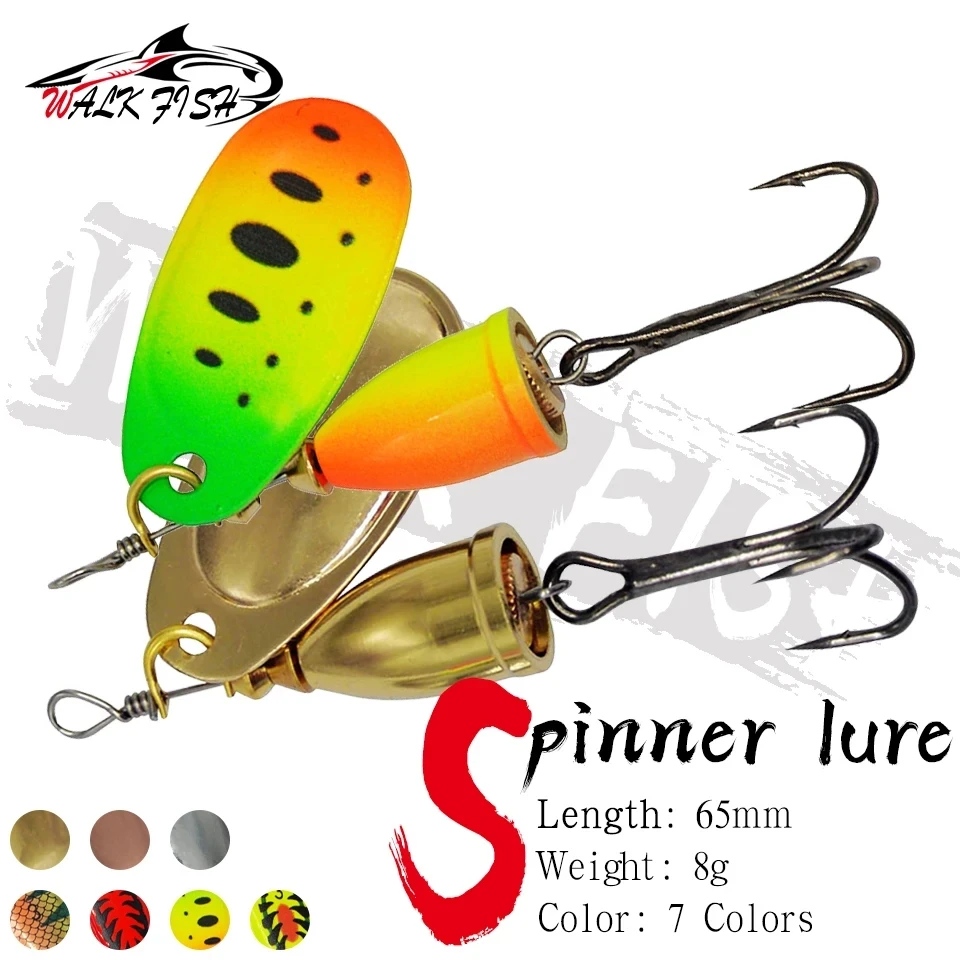 WALK FISH Spinnerbait Angelköder Sinkender Löffel Metallspinner 8g Forellen-Drillinge Isca Wobbler Feeder für Hechtbarsch-Köder