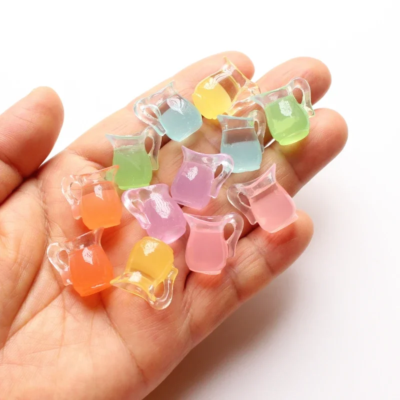 10pcs Cute Fruit Juice Bottle Mini Resin Beverage Drink Cup Flat Back Scrapbooking DIY Wedding Phone Hair Jewelry Embellishment