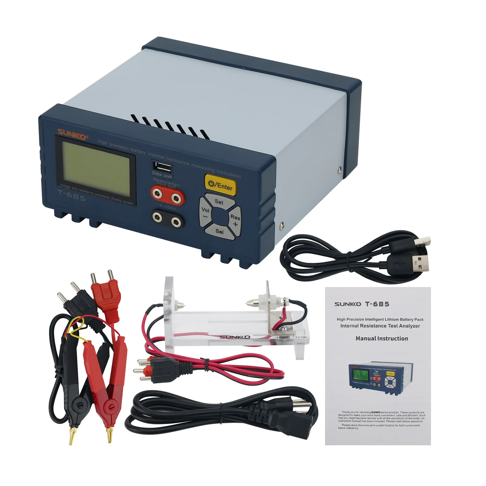 T-685 High Precision Intelligent Lithium Battery Pack Internal Resistance Tester with 2.4-inch LCD Display