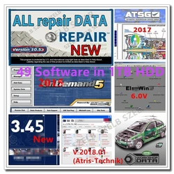 Software de reparação automática para o carro, Alldata 10.53, quente, Autodata 3.45, Mi Tchell 2015, ATSG, Oficina Vivid, ElsaWin, 24 em 1, 2024