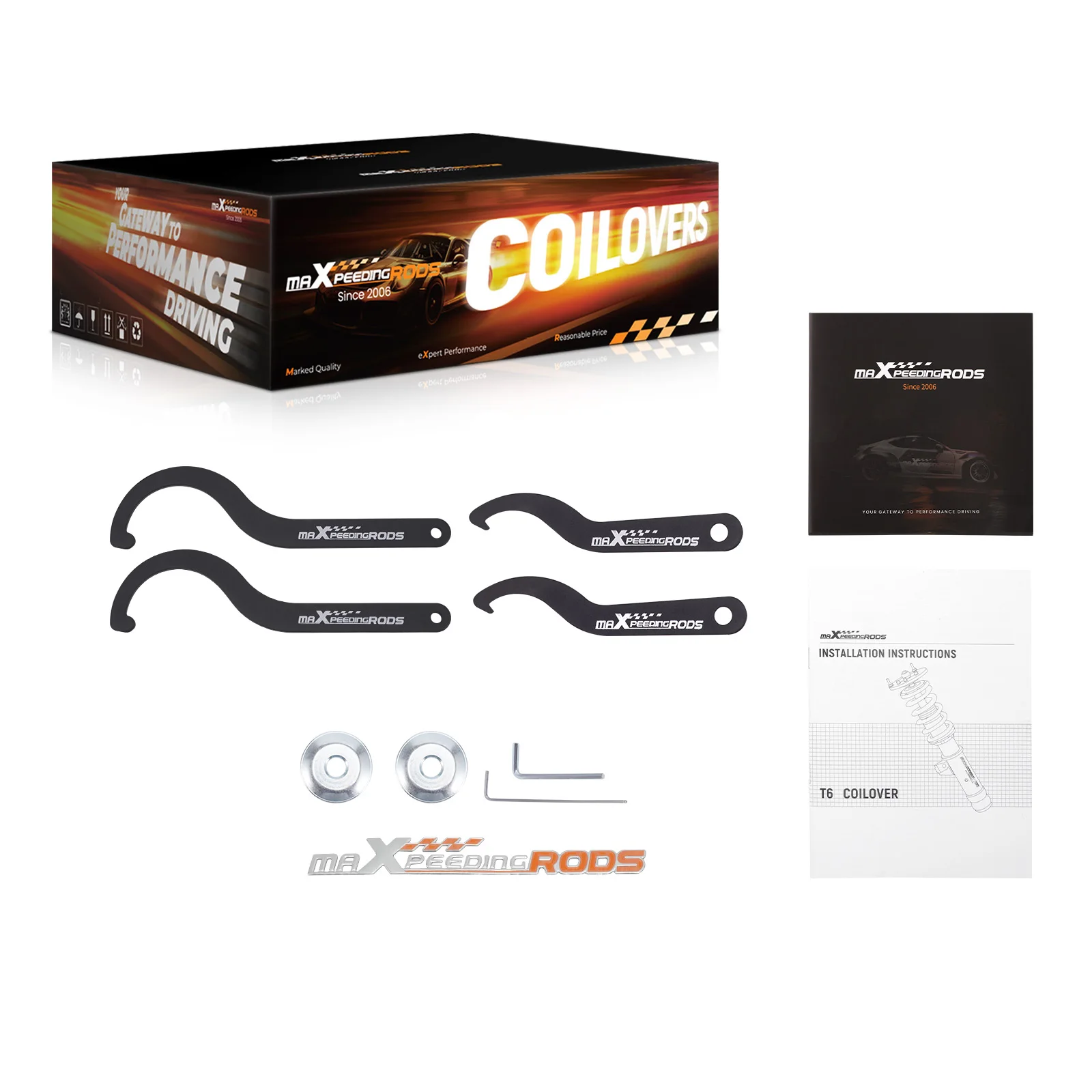 MaXpeedingrods T6 Coilover 24 Ways Damper Adjustable For Volvo S60 2001-2009 FWD
