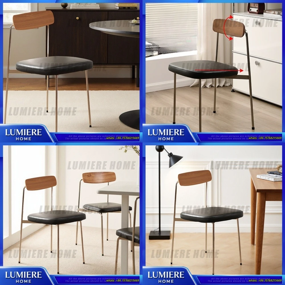 

Винтажный обеденный стул в дизайнерском стиле ретро ваби-саби, роскошный минималистичный стул с поддержкой спины для кафе и гостиной