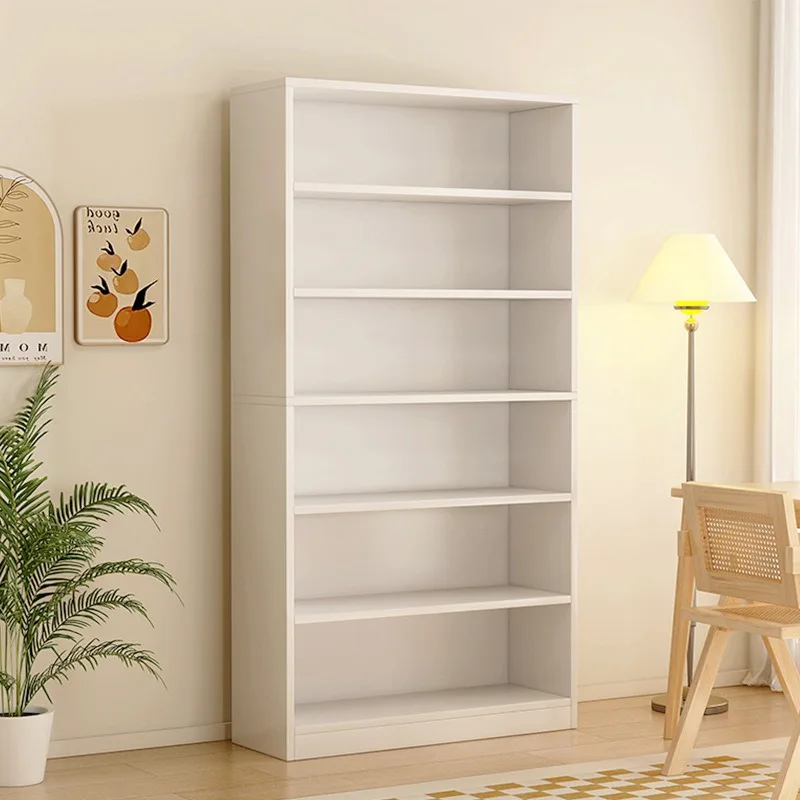 Modern 6-layer medium density fiberboard bookshelf display rack floor-to-ceiling locker bookcase
