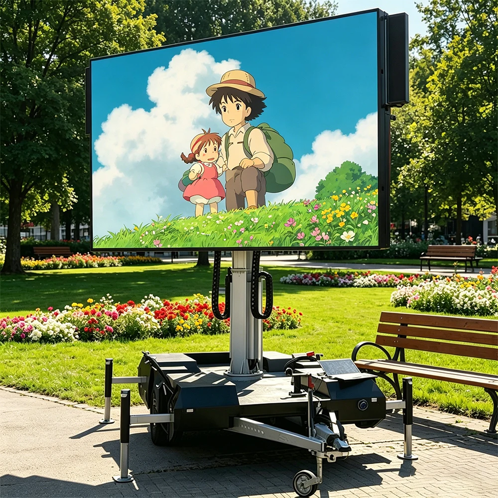 Outdoor Mobile Advertising LED Screen Trailer Vehicle Van Mounted LED Display Trailer