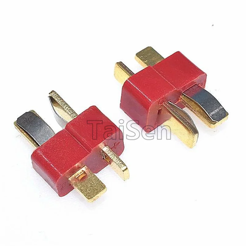 10PCS Gold-Plated T Plug Socket T-Shaped Power Connector Male Female Connector Male-Female Pair For RC Model Anti-Slip T-Plug