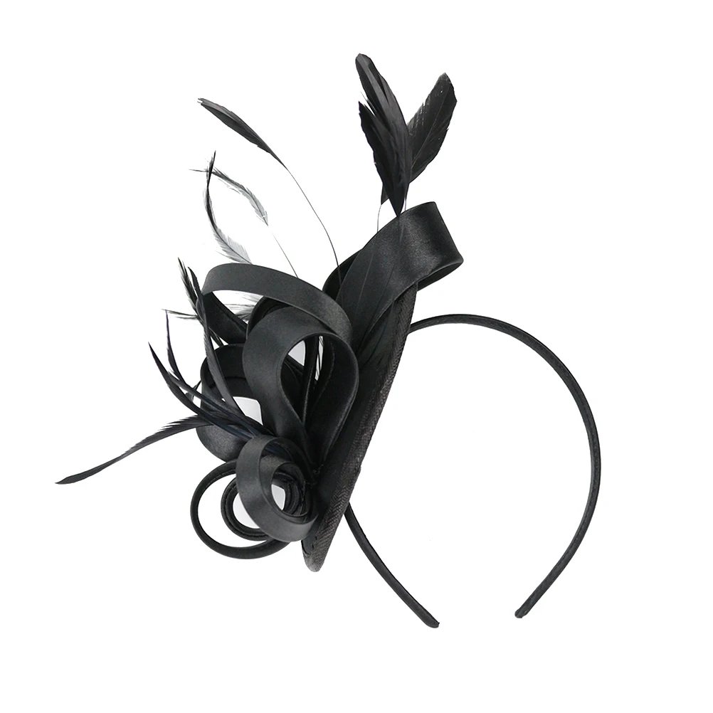 

Ретро мини-шляпа, повязка на голову, черный атласный дизайн для вечеринки, фестиваля, косплея, обруч для волос Billycock, марлевая повязка для волос, инструмент для плетения