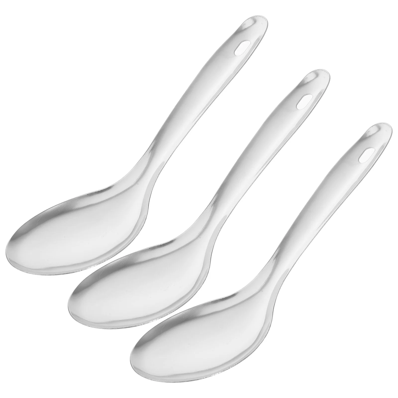 

3pcs Stainless Steel Rice Spoon Simple Lightweight Kitchen Tool For Cooking Non-Stick Spatula Household Utensil