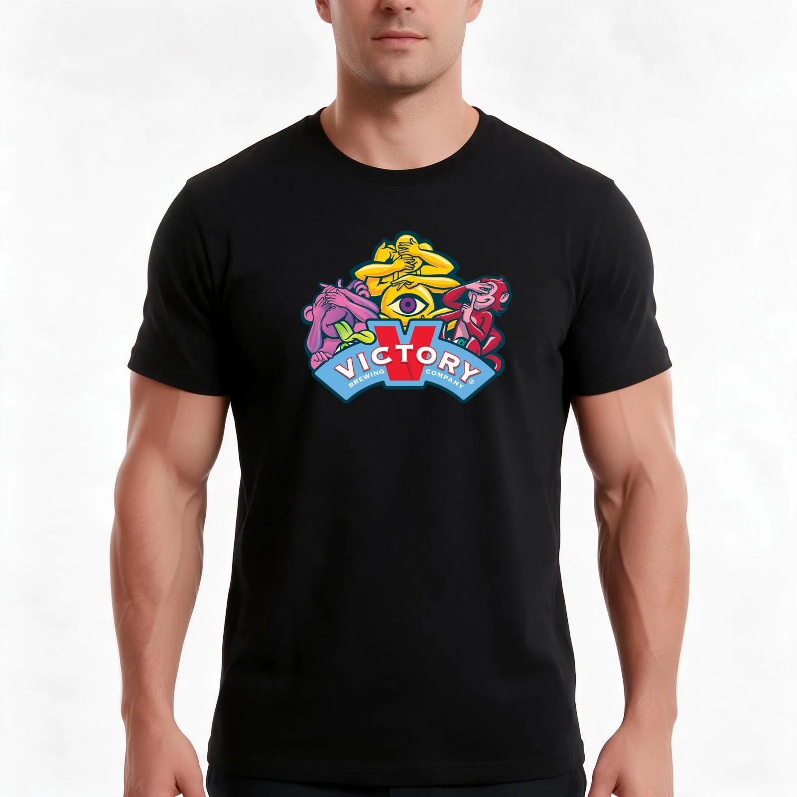 Tri-Monkey T-Shirt Summer Casual Cotton Tee Oversized Streetwear Tops Vintage Graphic Print Loose Fit Short Sleeve