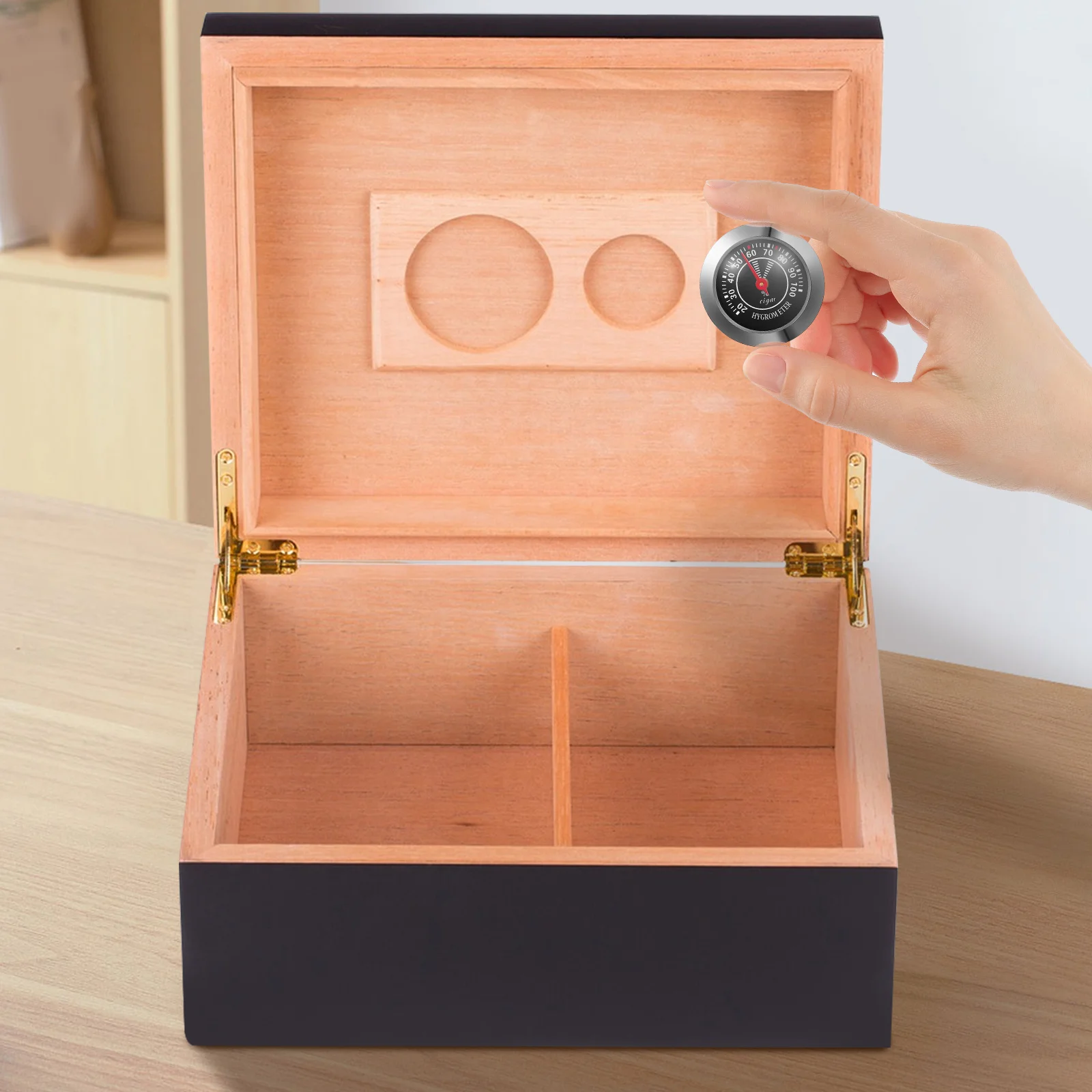 

Mechanical Hygrometer For Cigar Humidor Box Analog Humidity Gauge Round Small Durable Tool For Home Violin Case Storage