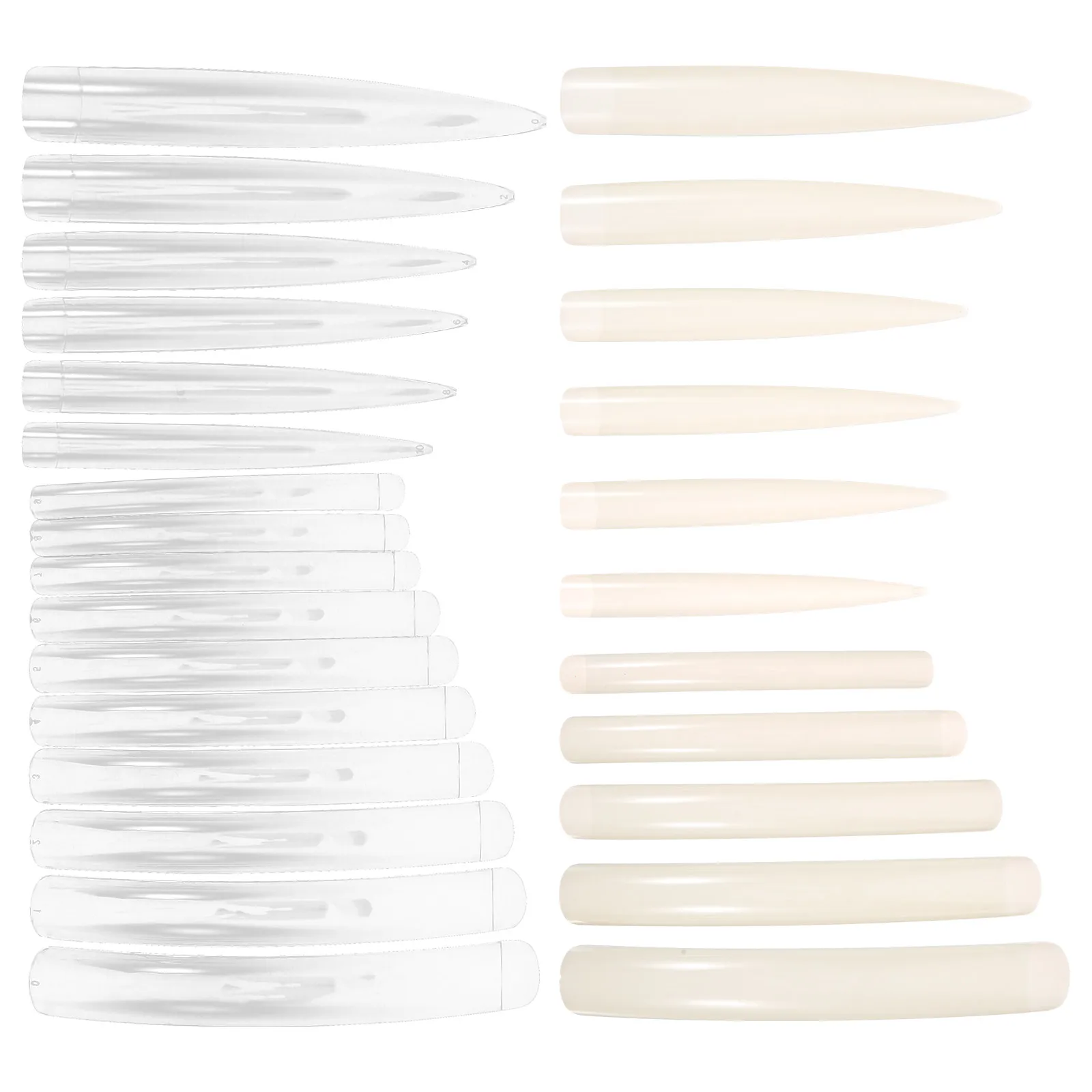 

44pcs Salon Full Cover Fake Long For Diy Manicure Clear Curved Extensions Artificial Fingernails Women False Nails Full Coverage