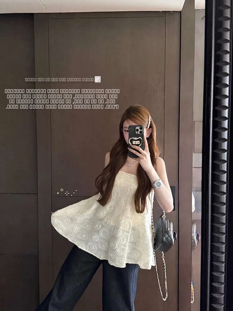 

Летний женский топ на бретельках из полиэстера с принтом, однотонный, свободного кроя, для повседневной носки