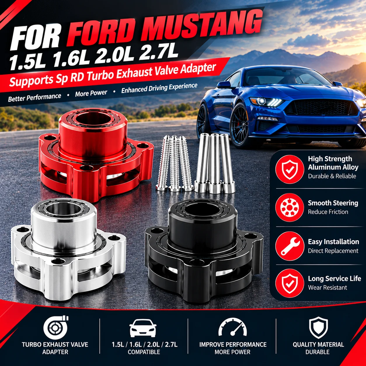 Universal Turbo Exhaust Valve Adapter SP RD Blow Off Valve Modified Adapter Fit 1 5L 1 6L 2 0L 2 7L Turbo Engine Car Accessories