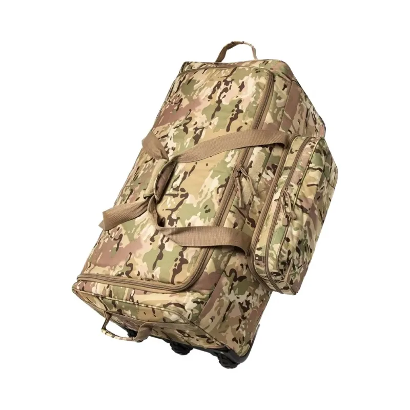 Large 120L Duffle Tactical Suitcase Mountain Land Outdoor Trolley with Wheel Sports Travel Luggage