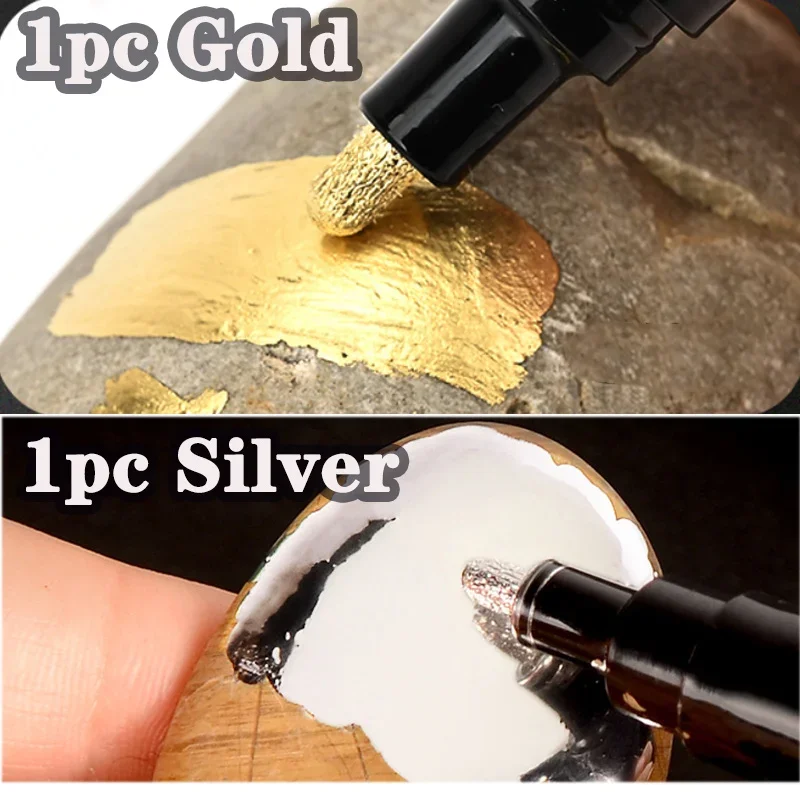 1/2/3pcs Spiegel Marker Pen DIY Reflecterende Verf Pennen Spiegel Markers Chroom Goud ZILVER Koper Kleur handtekening Auto Kunst Ambachten