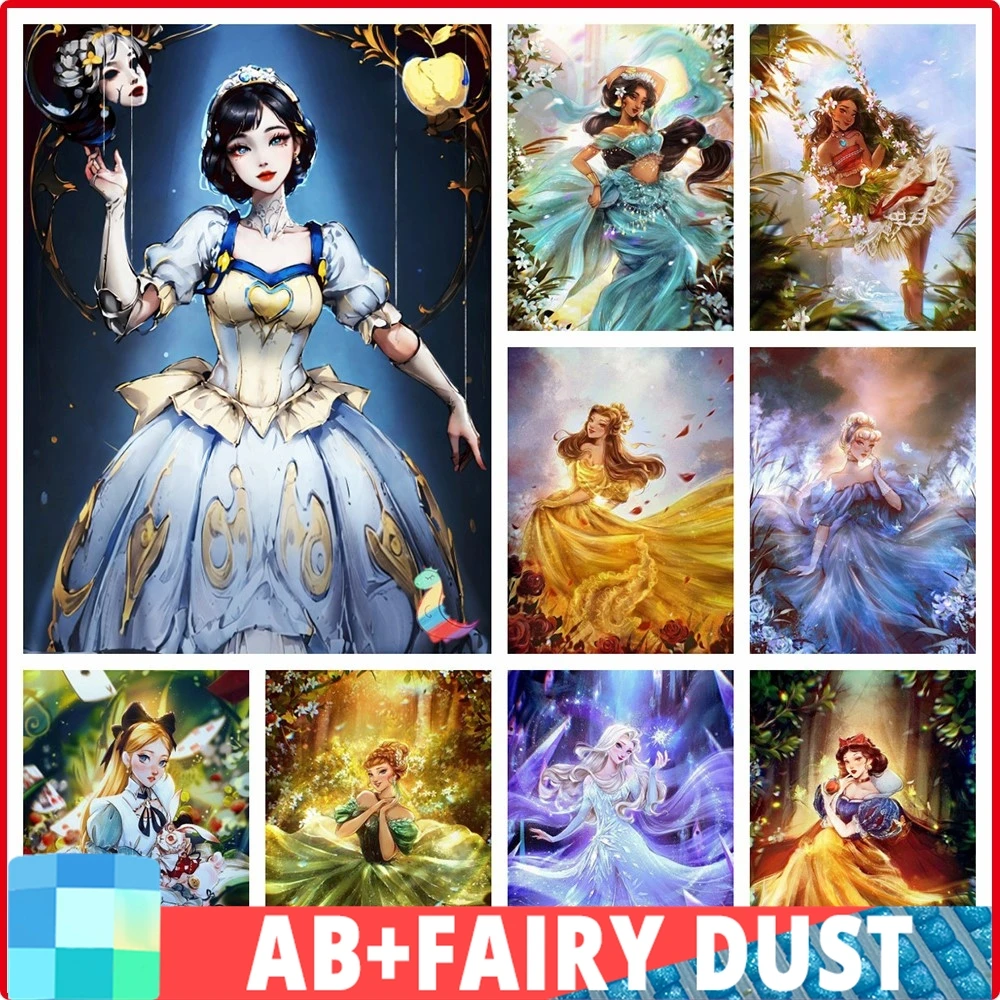 Fee Staub ab Disney Diamant Malerei Neuankömmlinge Stich Kit Schnee wittchen Aladdin Stickerei Alice Prinzessin Cartoon Kind Geschenk