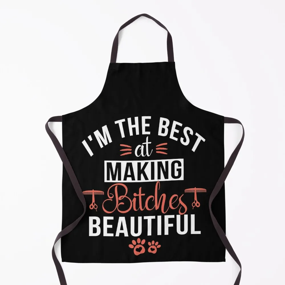 

Funny Retro Vintage Dog Groomer Gift Apron kitchen and home home women Barista Customizable Woman Apron