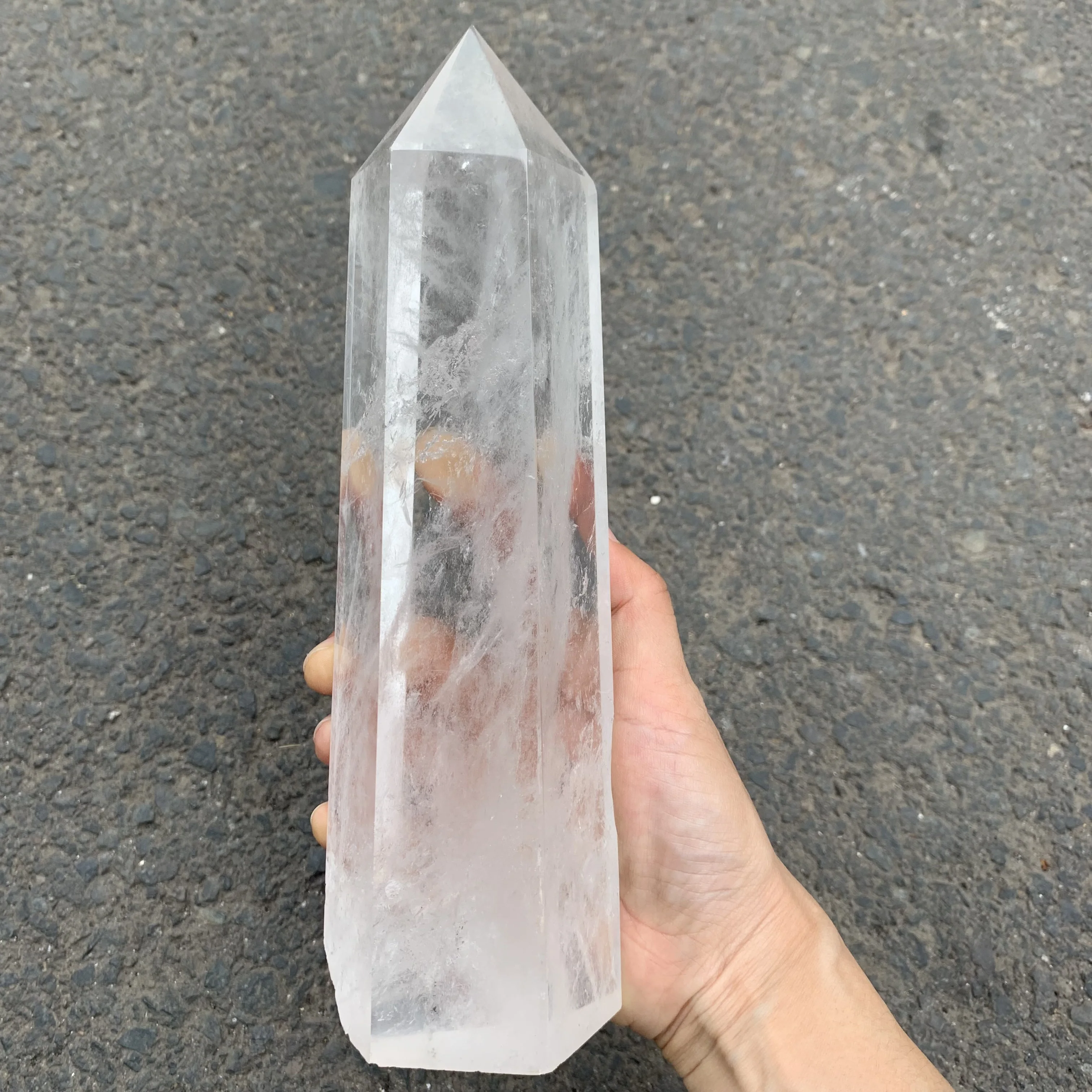 1~1.3kg Natural clear quartz crystal Tower transparent Healing Crystal Point Obelisk for Reiki Healing