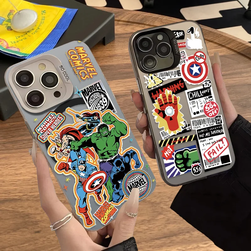 Marvel's The Avengers Super Heroes Plating Hard Phone Case for IPhone 17 16 15 14 13 12 11 Pro Max Plus 17 Air 16E X XR XS Max