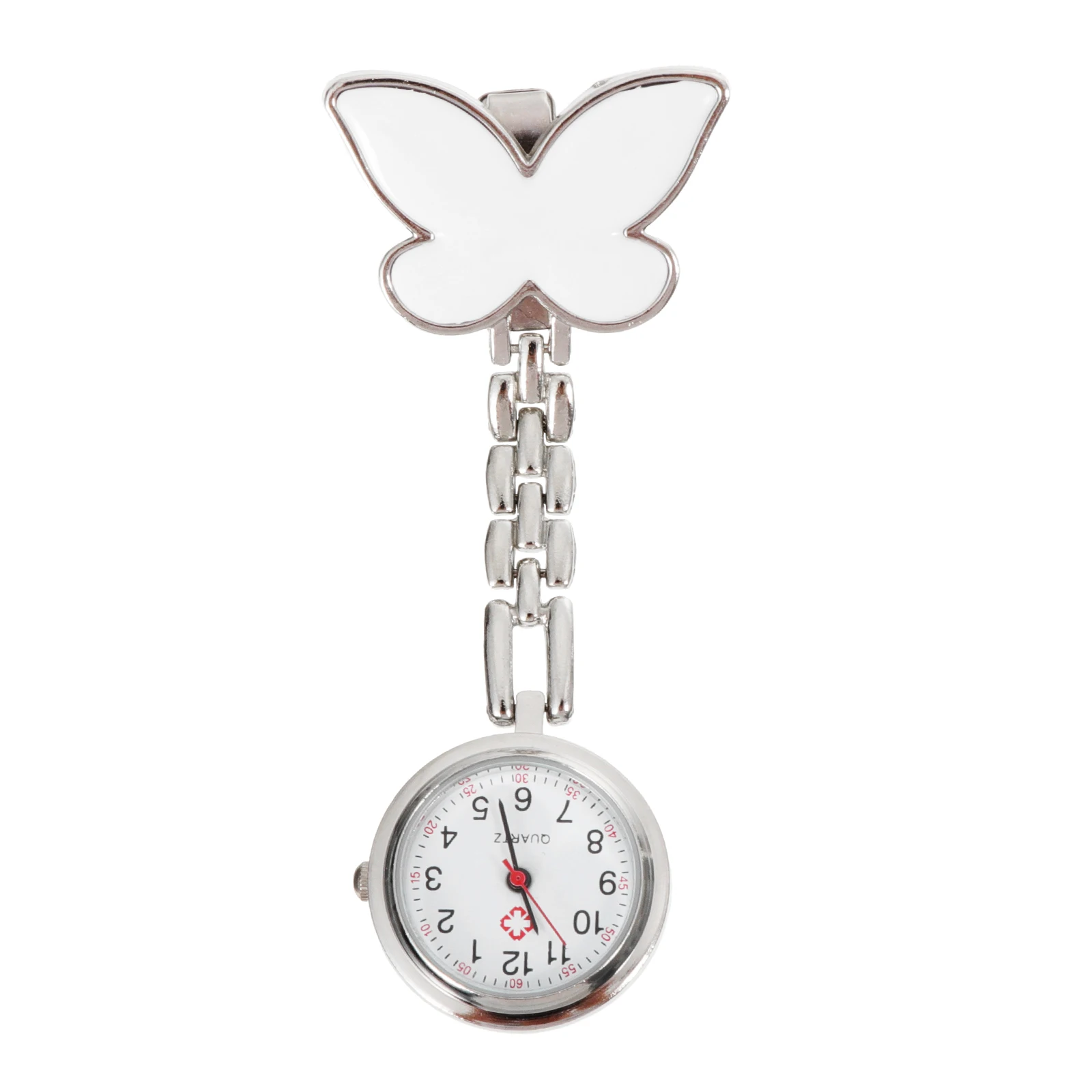 

Butterfly Nurse Watch Clip Fob Hanging Pocket Watches Fashion Nurses Alloy Woman Brooch Clear Numbers Accurate Timing Hospital