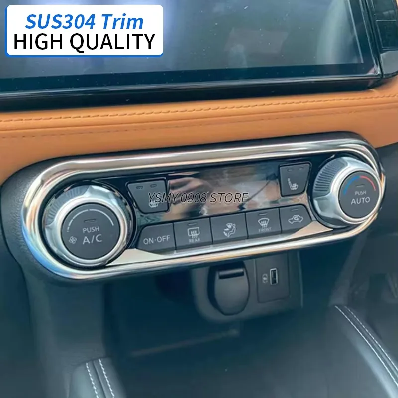 

Отделка из нержавеющей стали, аксессуары для салона автомобиля, центральная консоль, хромированные панели управления, отделка для Nissan Kicks P15 2020, 1 шт.