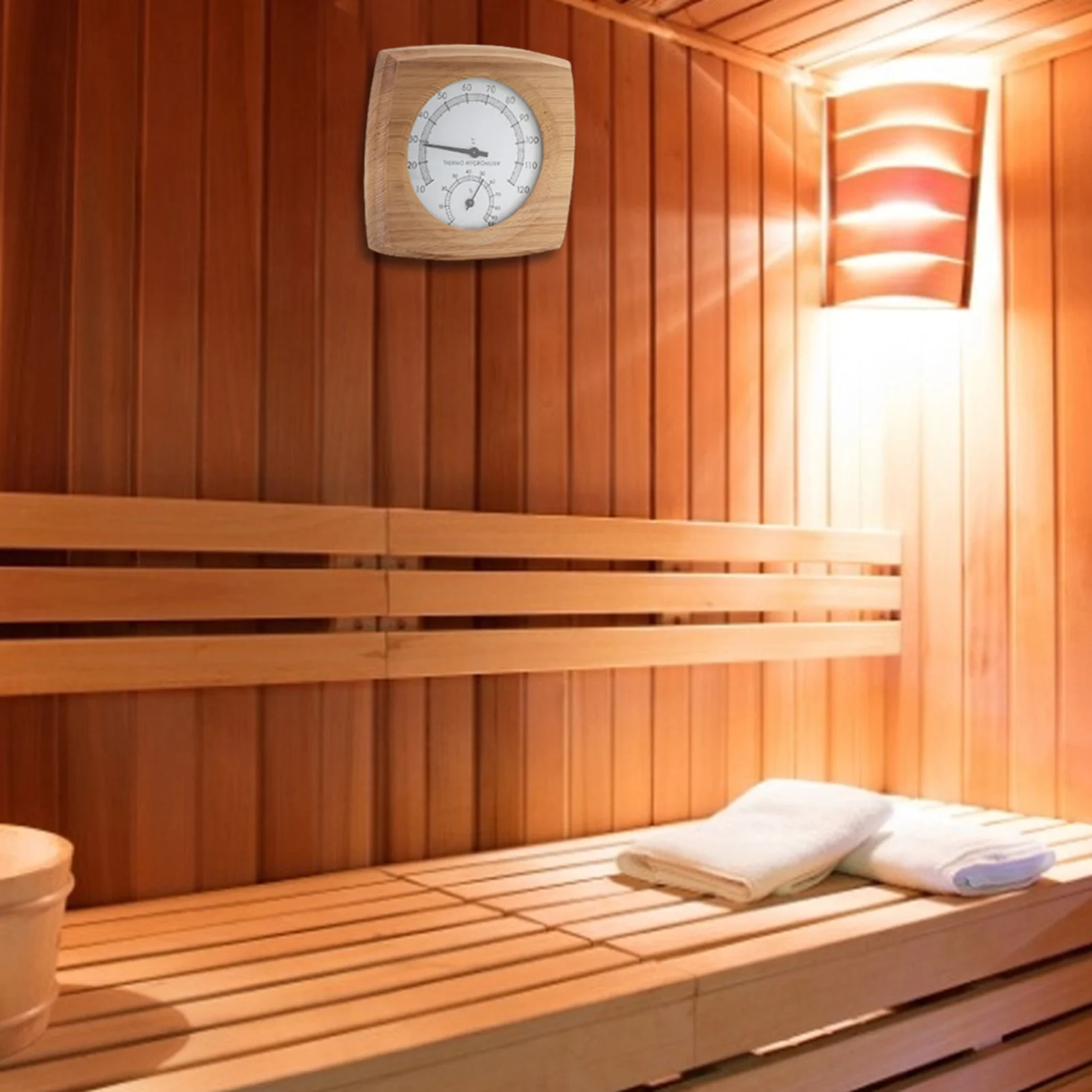 2 في 1 داخلي الخشب الحرارية الرطوبة ميزان الحرارة الرطوبة غرفة البخار غرفة ساونا الملحقات غرفة الساونا الملحقات