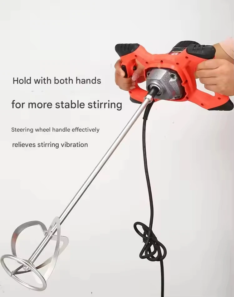 Portable Electric Stirrer Mortar Grouts Paint Cement Plastering 220V Paddle Mixer 2100W 1-Year Warranty