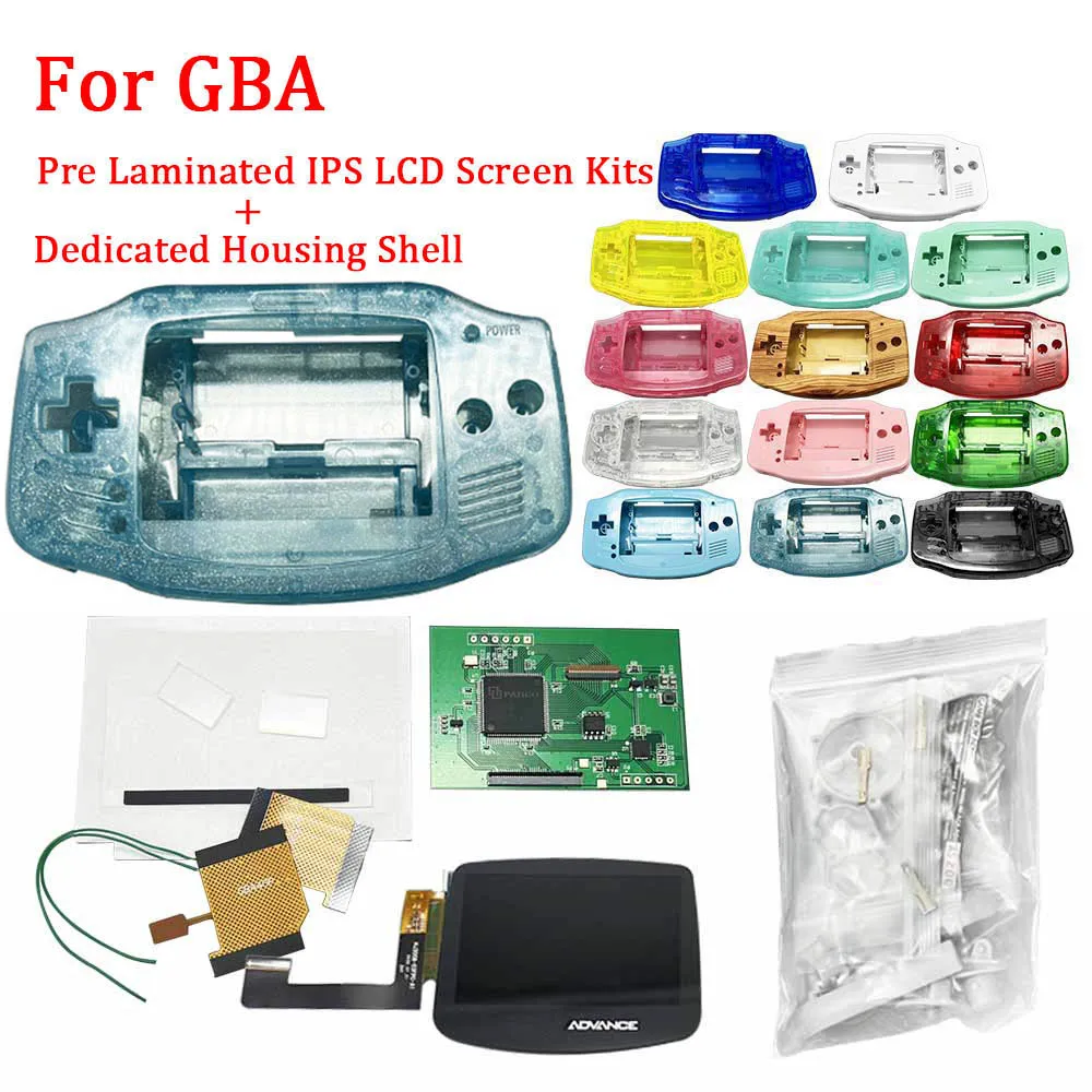 

3.0inch Highlight Laminated IPS LCD Screen for Gameboy Advance GBA LCD with Dedicated Housing Shell Replacement with Accessories