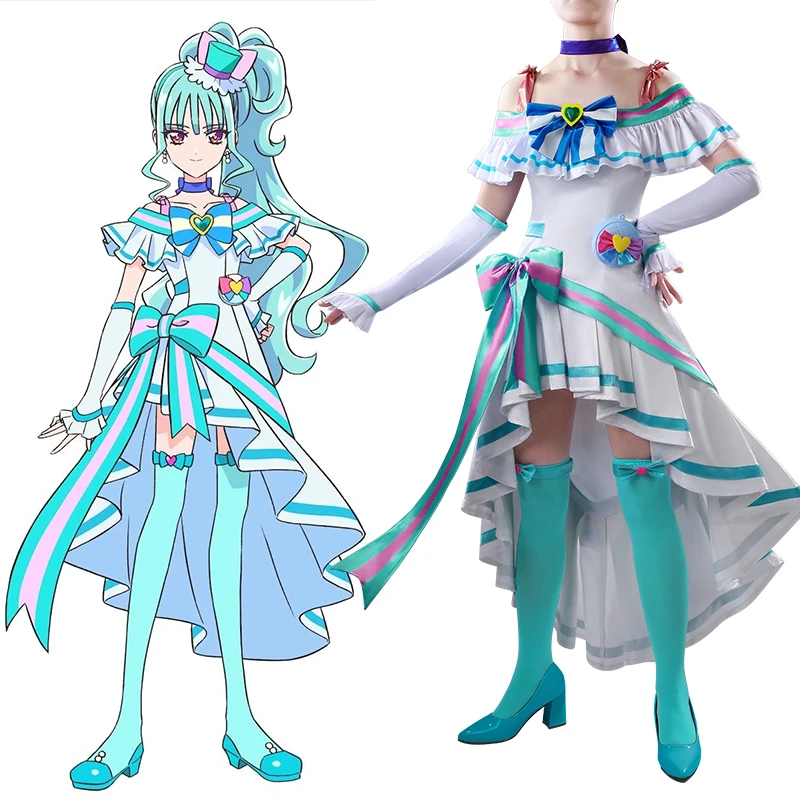 Wonderful PreCure! Nekoyashiki Mayu Cure Lillian Cosplay Costume Outfit Women's Dress Custom Size