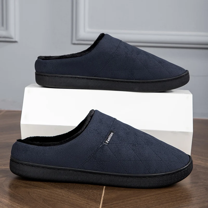 YRZL شبشب شتوي غير قابل للانزلاق للرجال أحذية منزلية غامضة حرارية داخلية وخارجية دافئة 2025 أحذية منزلية خفيفة الوزن للرجال #1