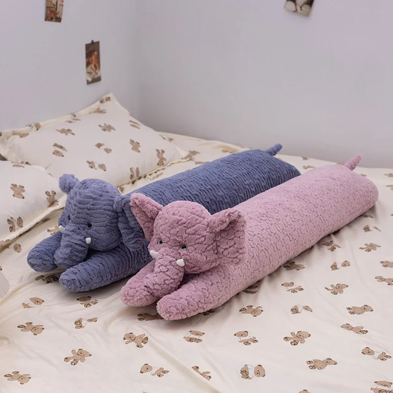 90/120CM Blue Purple Elephant Long Pillow Soft Long Cushion Sleeping Nap Pillow Bedroom Living Room Sofa Cushion