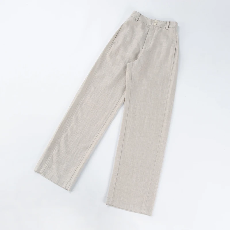 

High Waist Straight Leg Linen Blend Casual Pants Breathable Slimming Qui Dry Summer Long Pants for And Pear aped Women