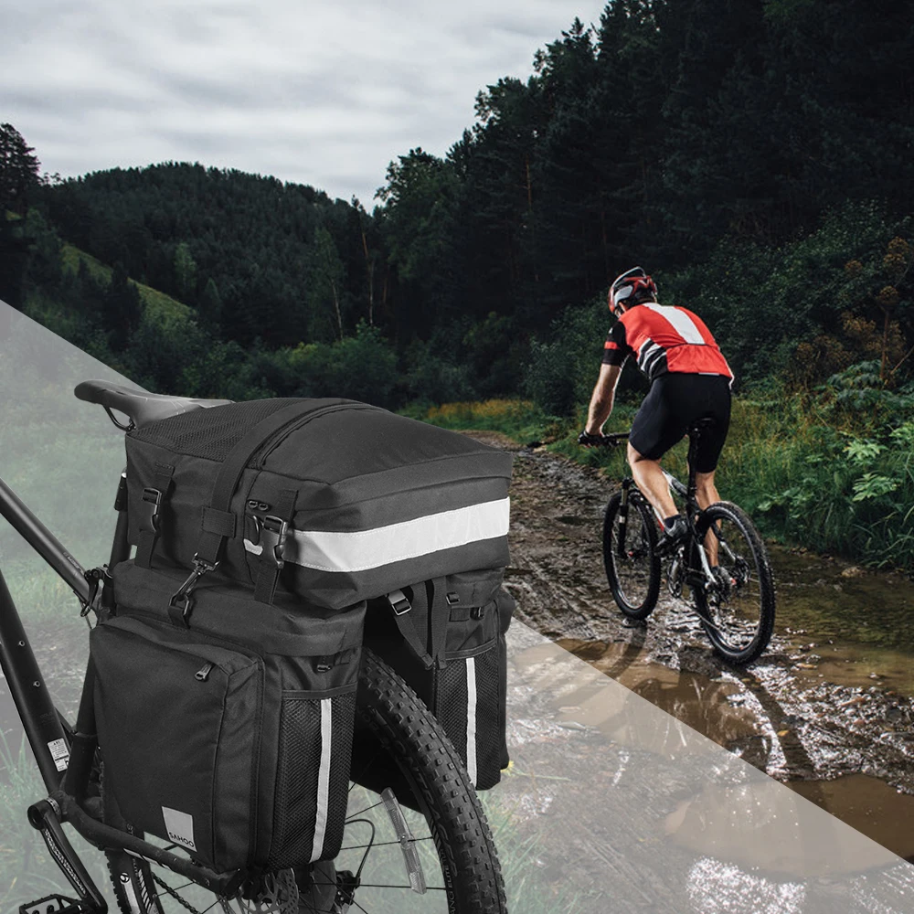 

37L Bike Trunk Carrier Bag 3-IN-1 Multi-functional Bike Pannier Road Bike Rear Seat Trunk Bag Cycle Cargo Carrier