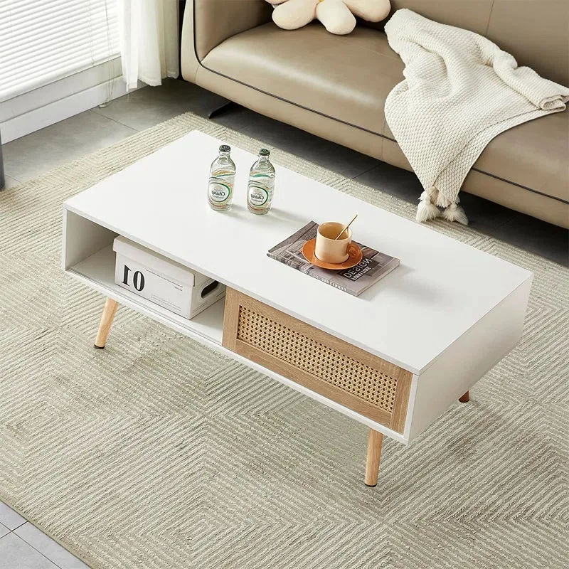 

Cross-border customizable wooden coffee table coffee table with storage space dining table living room