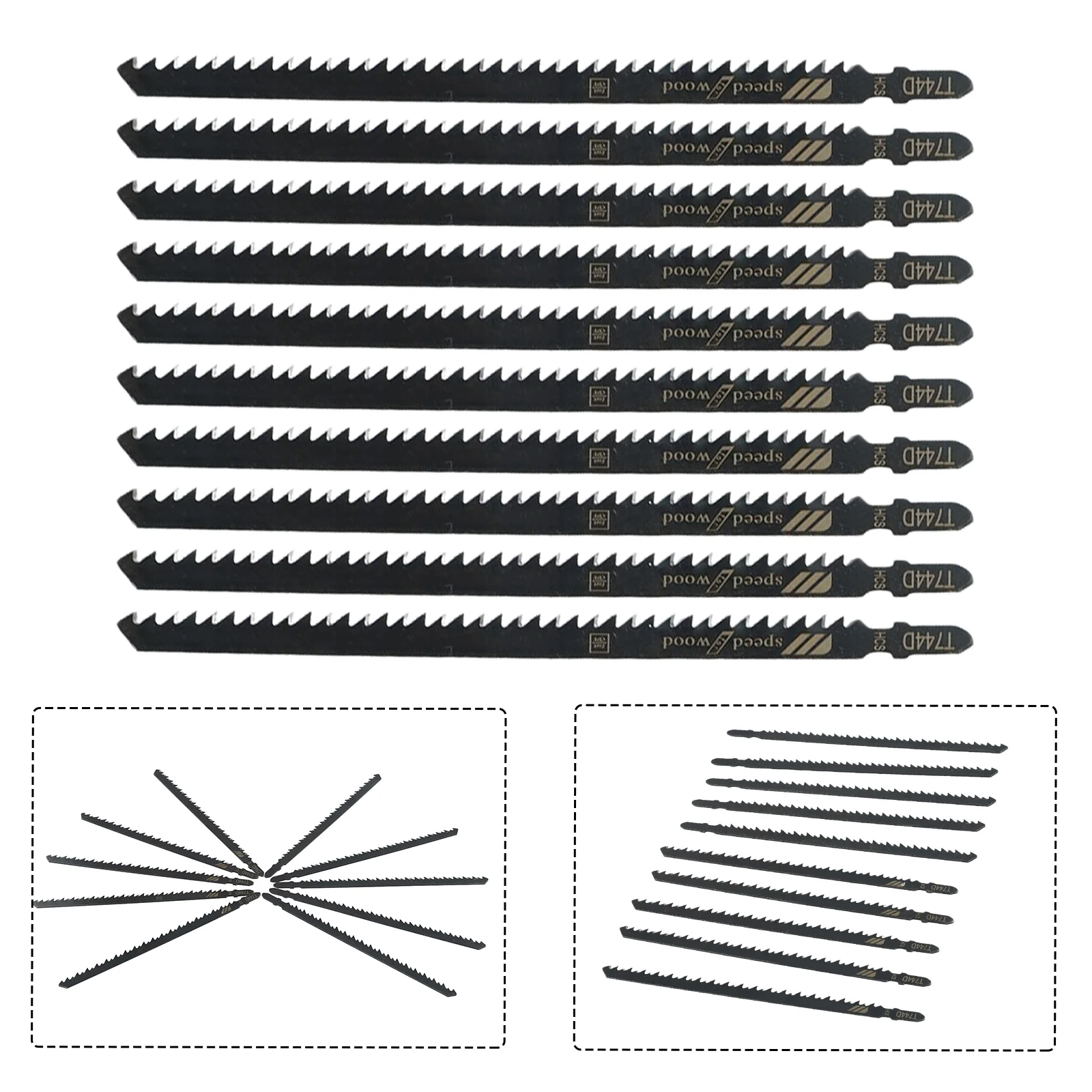 10 Uds T744D 180mm hojas de sierra recíproca de rompecabezas ultralargas juego de corte rápido para madera plástico Metal hojas surtidas carpintería