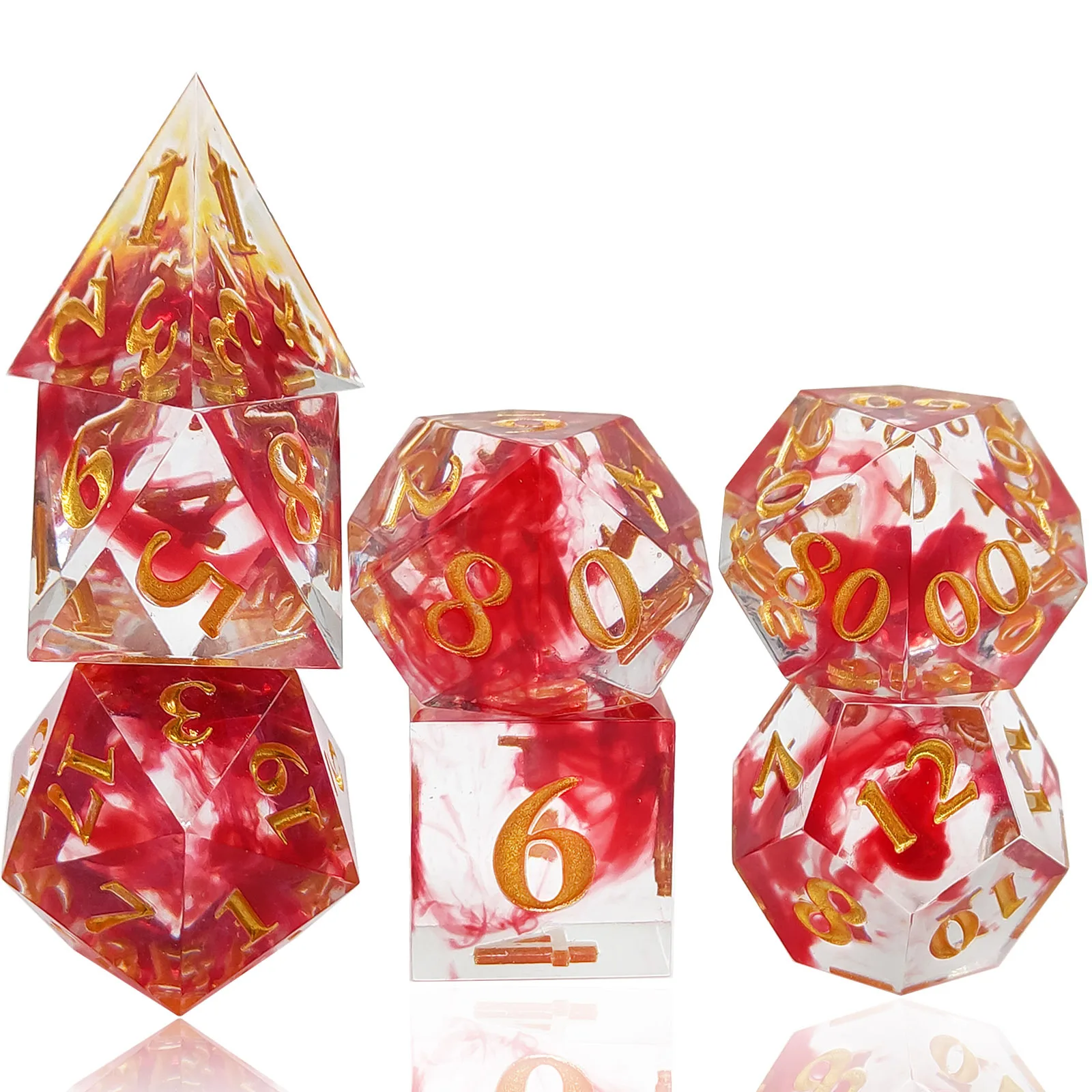 Polyhedral resin dice DND running group game dice set TRPG game dragon and dungeon RPG role playing game dice 7 dice set