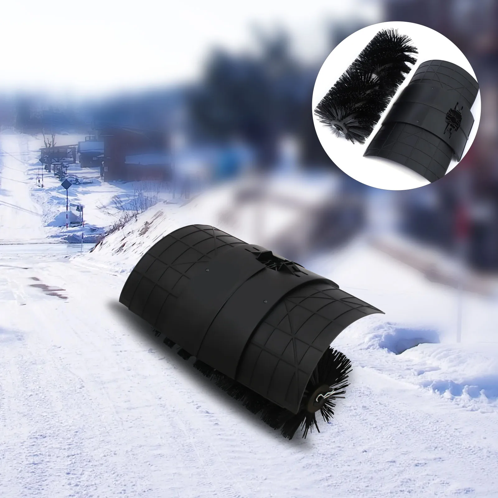 

Power Broom Brush Head, Gas Power Sweeper Bristle Brush Couple Shaft Head Attachment Walk Behind Leaf Blower and Gas Sweeper