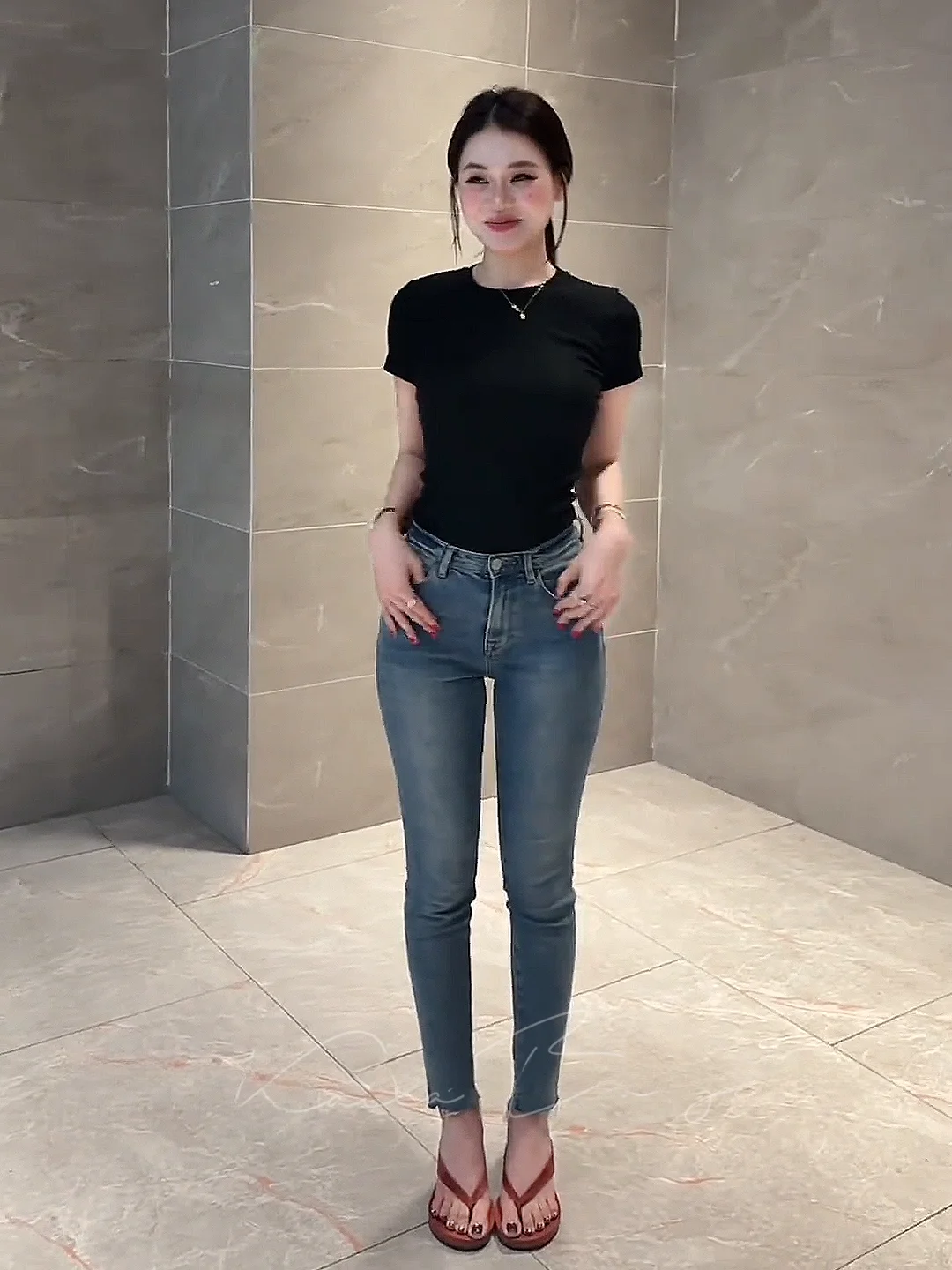 

Slimming High Waist Skinny Jeans Women's Spring Summer Blue Tight Versatile Elastic Ankle-Length Nine-Piece Pants