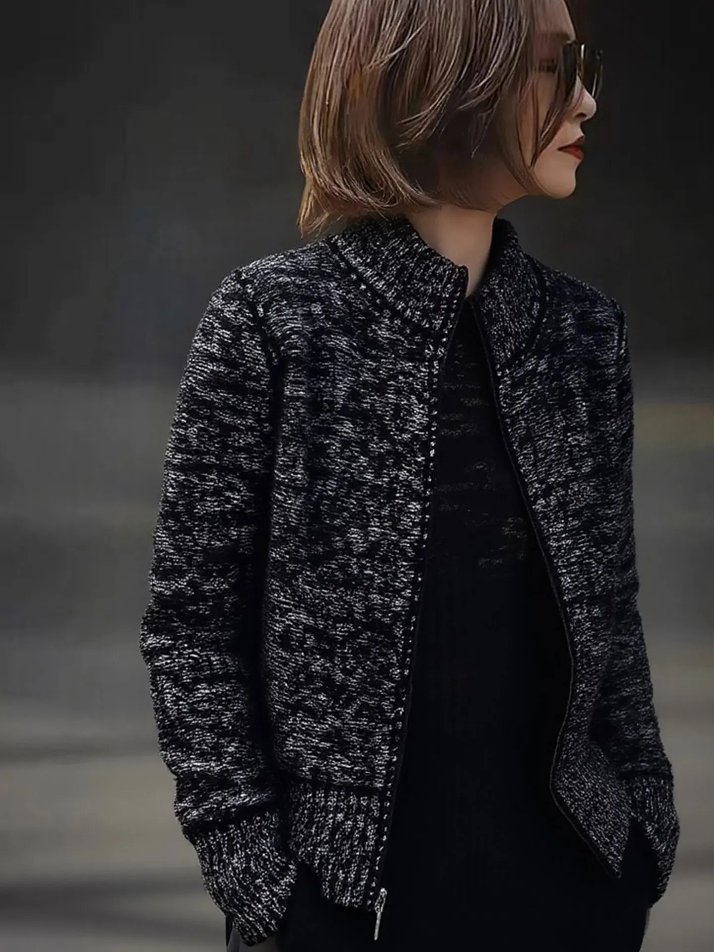 

Ele Long Sve Knitted Open Cardigan Women's Faionable High-End Winter 2025 Sle Commute Regular Fit Soft Medium