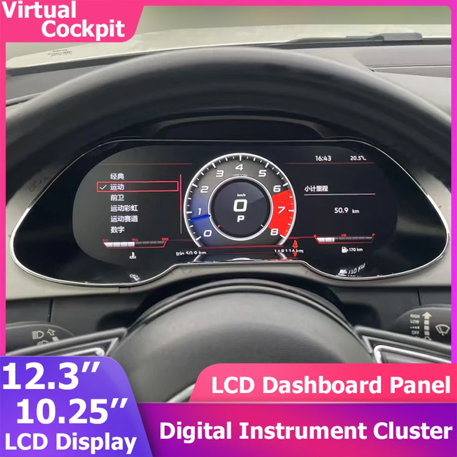 

Digital Instrument Cluster LCD Speedometer For Audi A3 A4 B8 A5 S5 Q3 Q5 TT CARPLAY Android Auto Dashboard Panel Virtual Cockpit